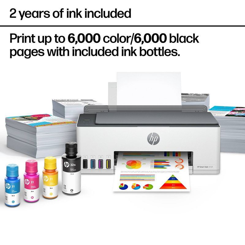 slide 7 of 19, HP Inc. HP Smart Tank 5101 Wireless All-In-One Color Refillable Supertank Printer, Scanner, Copier (1F3Y0A), 1 ct