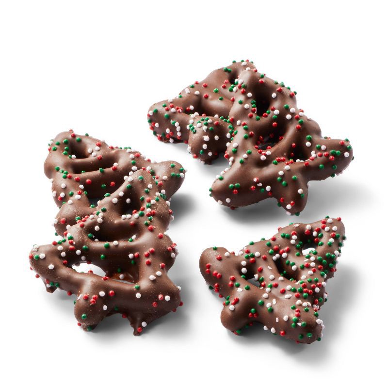 slide 3 of 3, Christmas Milk Chocolate Enrobed Pretzel Tree with Sprinkles - 6oz - Favorite Day™, 6 oz