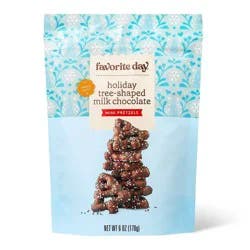 Christmas Milk Chocolate Enrobed Pretzel Tree with Sprinkles - 6oz - Favorite Day™