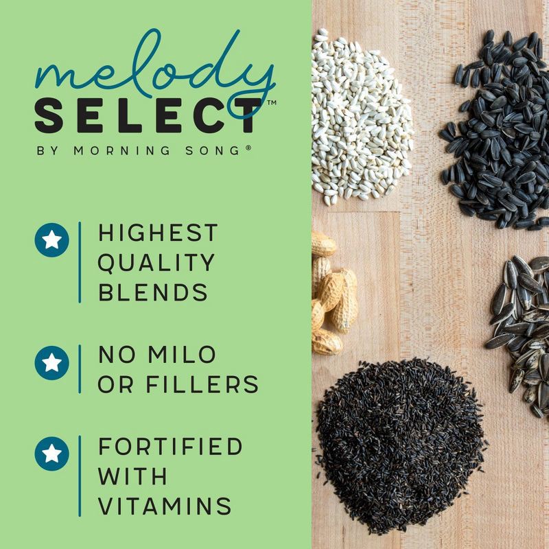 slide 6 of 9, Melody Select 4lb Songbird Supreme Wild Bird Food: Nut & Fruit Blend, Attracts Variety of Birds, USA Made, 4 lb