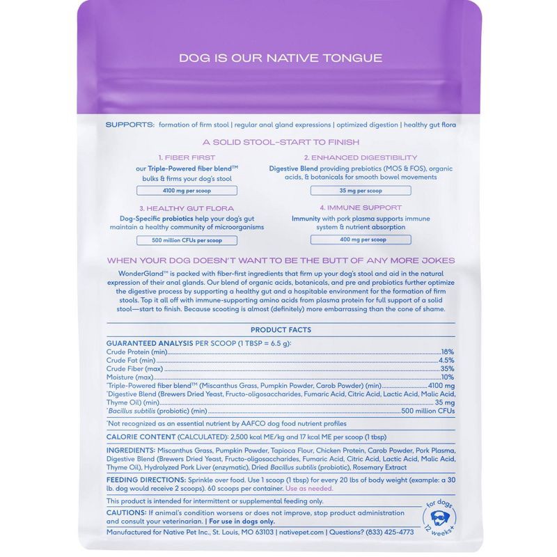slide 2 of 7, Native Pet WonderGland Anal Gland Supplement with Pumpkin for Dogs - 16oz, 16 oz