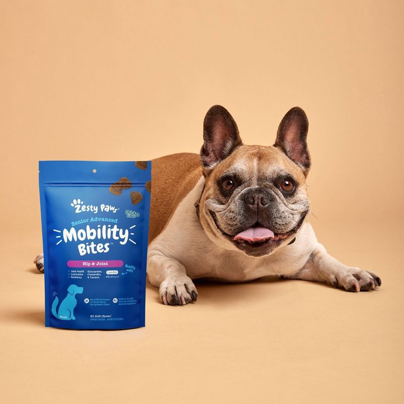 slide 3 of 8, Zesty Paws Senior Advanced Mobility Dog Supplement with Chicken Flavor - 60ct, 60 ct
