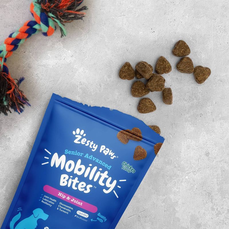 slide 4 of 8, Zesty Paws Senior Advanced Mobility Dog Supplement with Chicken Flavor - 60ct, 60 ct