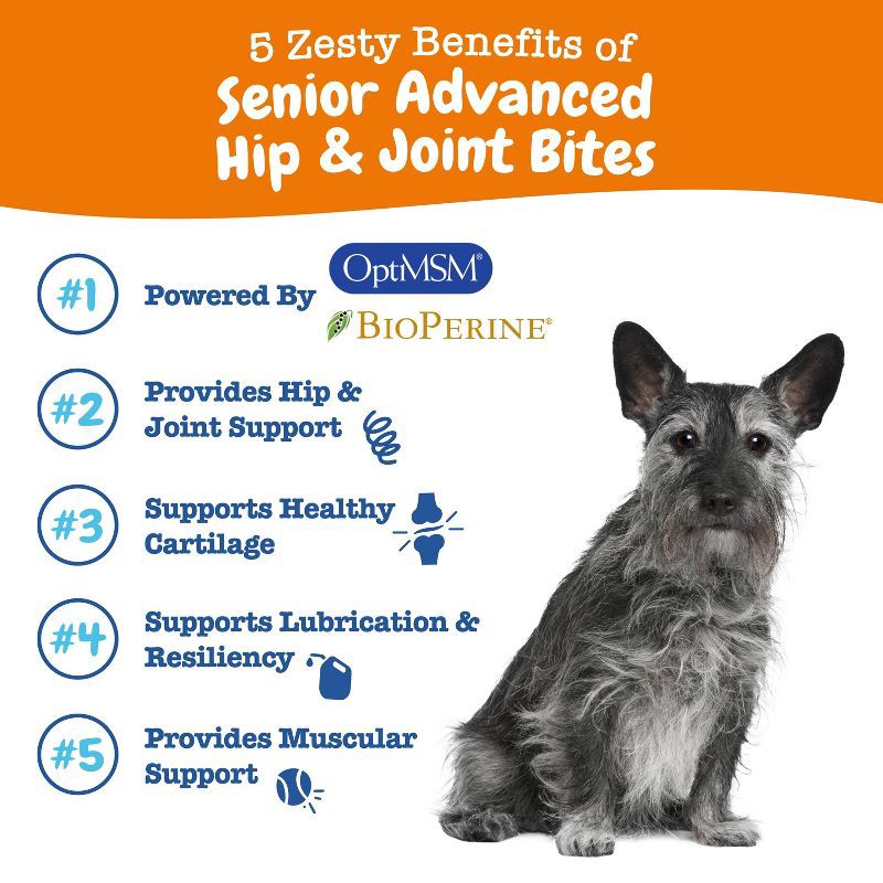 slide 7 of 8, Zesty Paws Senior Advanced Mobility Dog Supplement with Chicken Flavor - 60ct, 60 ct