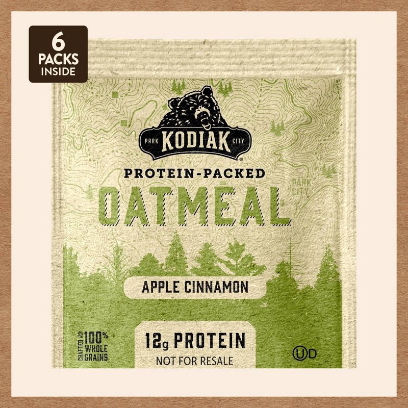 slide 5 of 7, Kodiak Cakes Kodiak Apple Cinnamon Oatmeal Packets - 6pk / 10.58oz, 6 ct, 10.58 oz