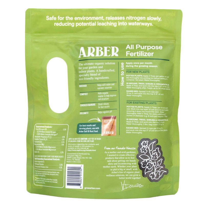 slide 2 of 5, Arber Organic All-Purpose Fertilizer with Moisture Control 3lb, 3 lb