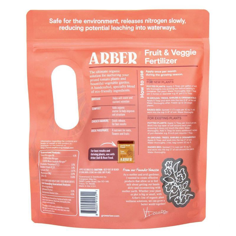 slide 2 of 5, Arber Organic Tomato Vegetable and Herb Fertilizer with Moisture Control 3lb, 3 lb