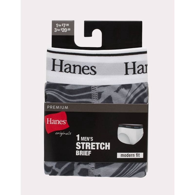 Hanes Originals Premium Men's Swirl Print Briefs - Gray : Target