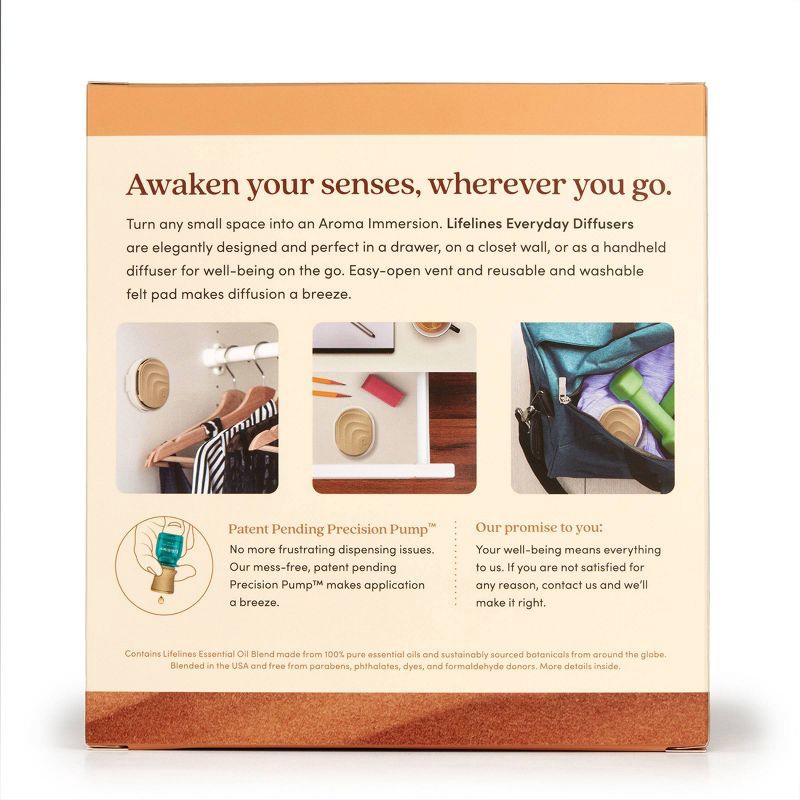 slide 3 of 10, 2pk Everyday Diffuser Set plus Essential Oil Blend - Lifelines: Includes Wall Mounts, Precision Pump, No Battery Needed, 2 ct