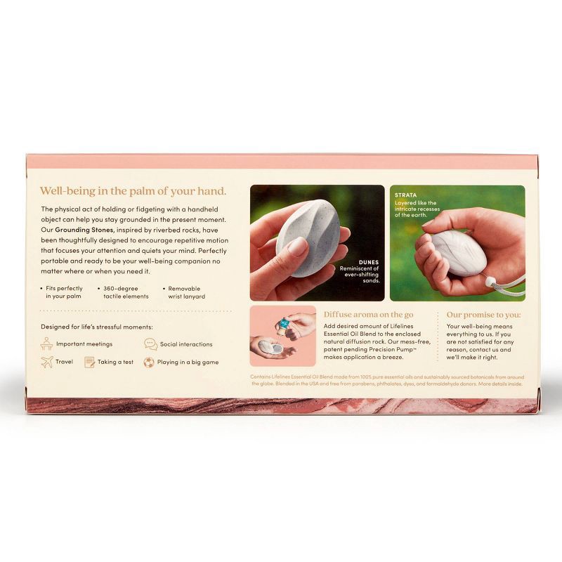 slide 3 of 10, 2pk Grounding Stones - Tactile Collection plus Essential Oil Blend - Lifelines, 2 ct