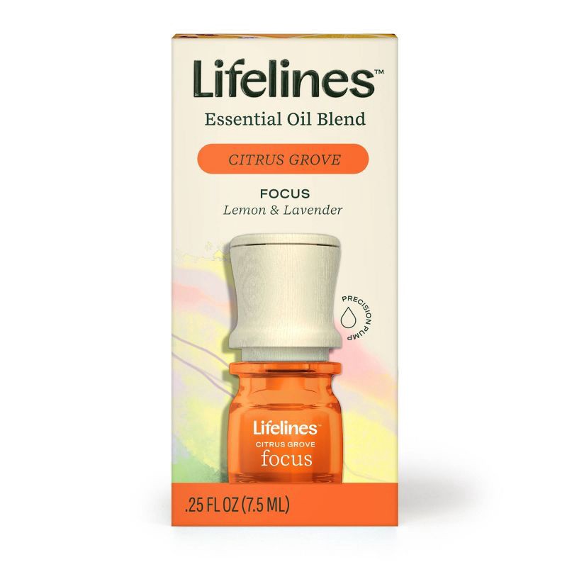 slide 2 of 7, Essential Oil Blend - Citrus Grove: Focus - Lifelines: Precision Pump™, Aromatherapy Diffuser-Compatible, 0.25oz, 0.25 oz