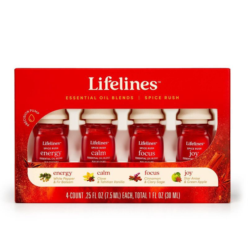 slide 1 of 5, 4pk Essential Oil Blends - Spice Rush - Lifelines, 4 ct