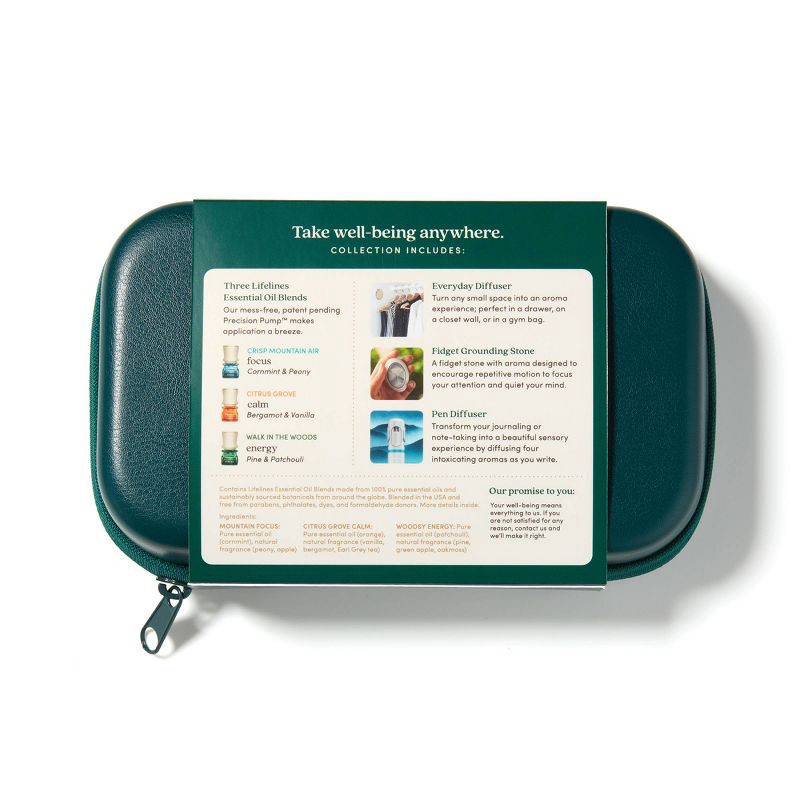 slide 3 of 10, Sensory Essentials Travel Set - Lifelines: Portable Aromatherapy Diffusers, Spa Journal, No Battery Needed, 1 ct
