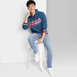 Men's Fleece Original Patch Hoodie Sweatshirt - Original Use™ Navy Blue M