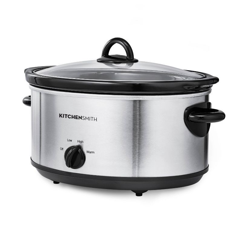 slide 7 of 7, KitchenSmith by Bella 6qt Manual Slow Cooker - Stainless Steel, 6 qt