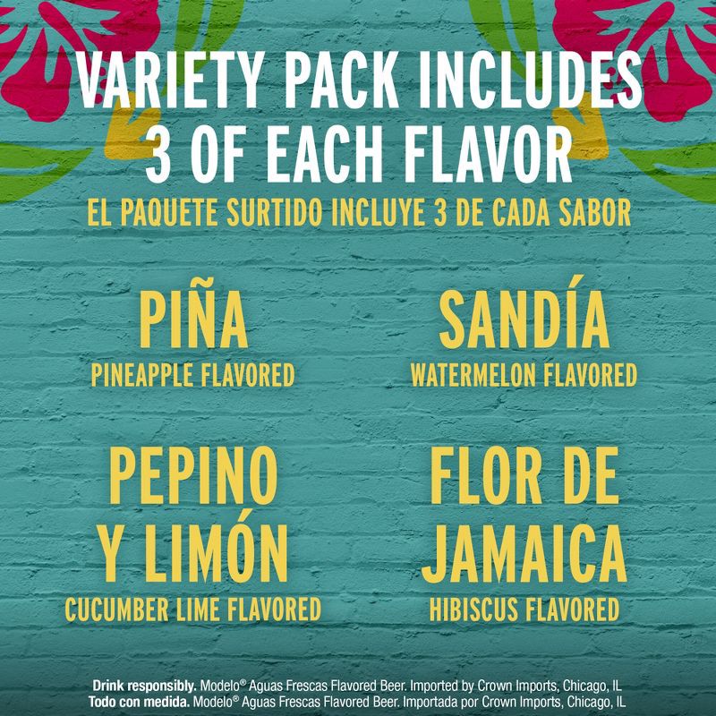 slide 3 of 8, Modelo Especial Modelo Spiked Aguas Frescas Variety Pack Flavored Malt Beverage - 12pk/12 fl oz Cans, 12 ct; 12 fl oz