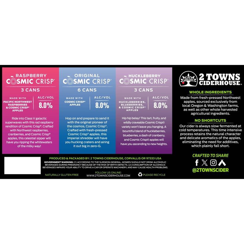 slide 3 of 3, 2 Towns Ciderhouse 2 Towns Cosmic Explorer Variety - 12pk/12 fl oz Cans, 12 ct; 12 fl oz