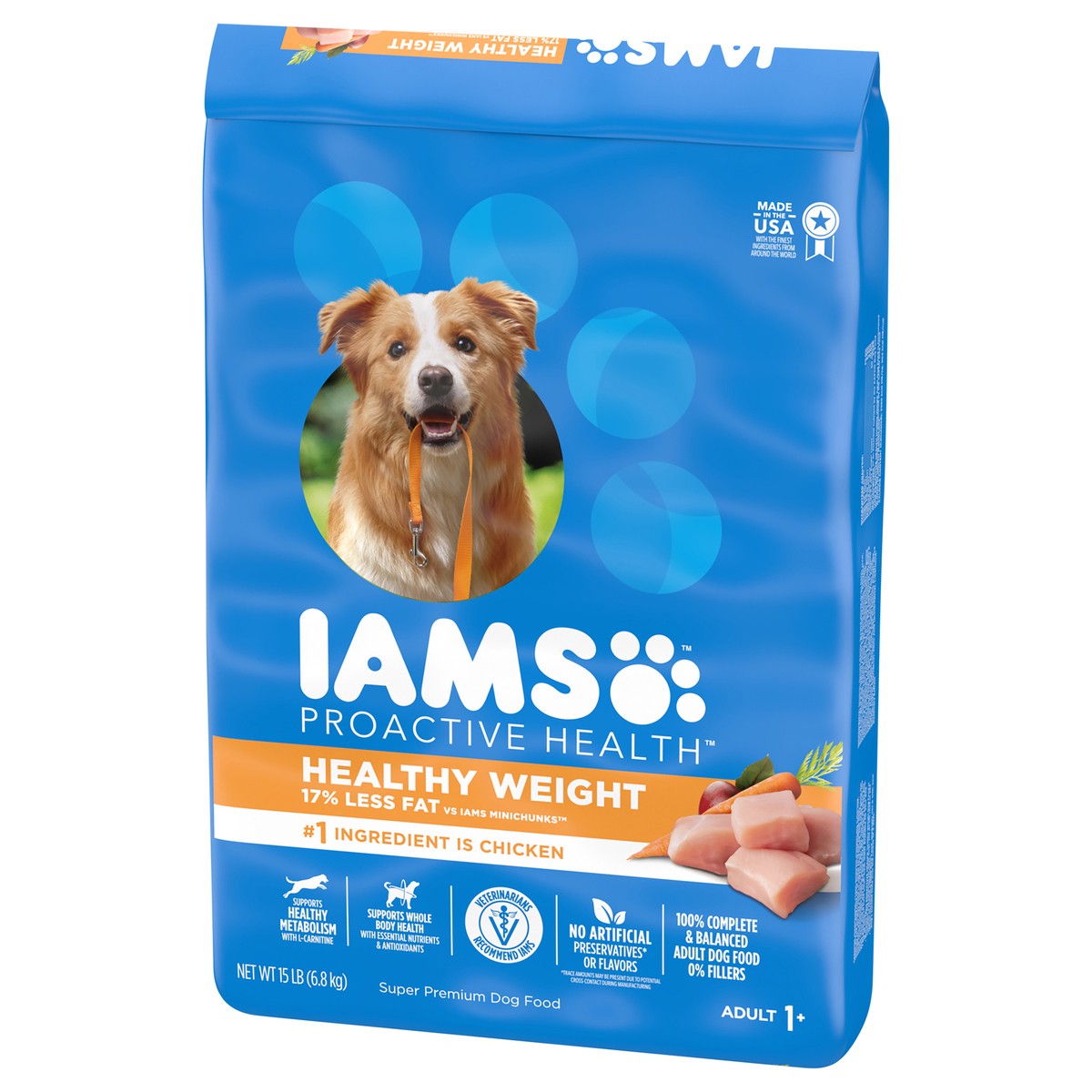 slide 3 of 9, IAMS Healthy Weight with Real Chicken Adult Premium Dry Dog Food - 15lbs, 15 lb
