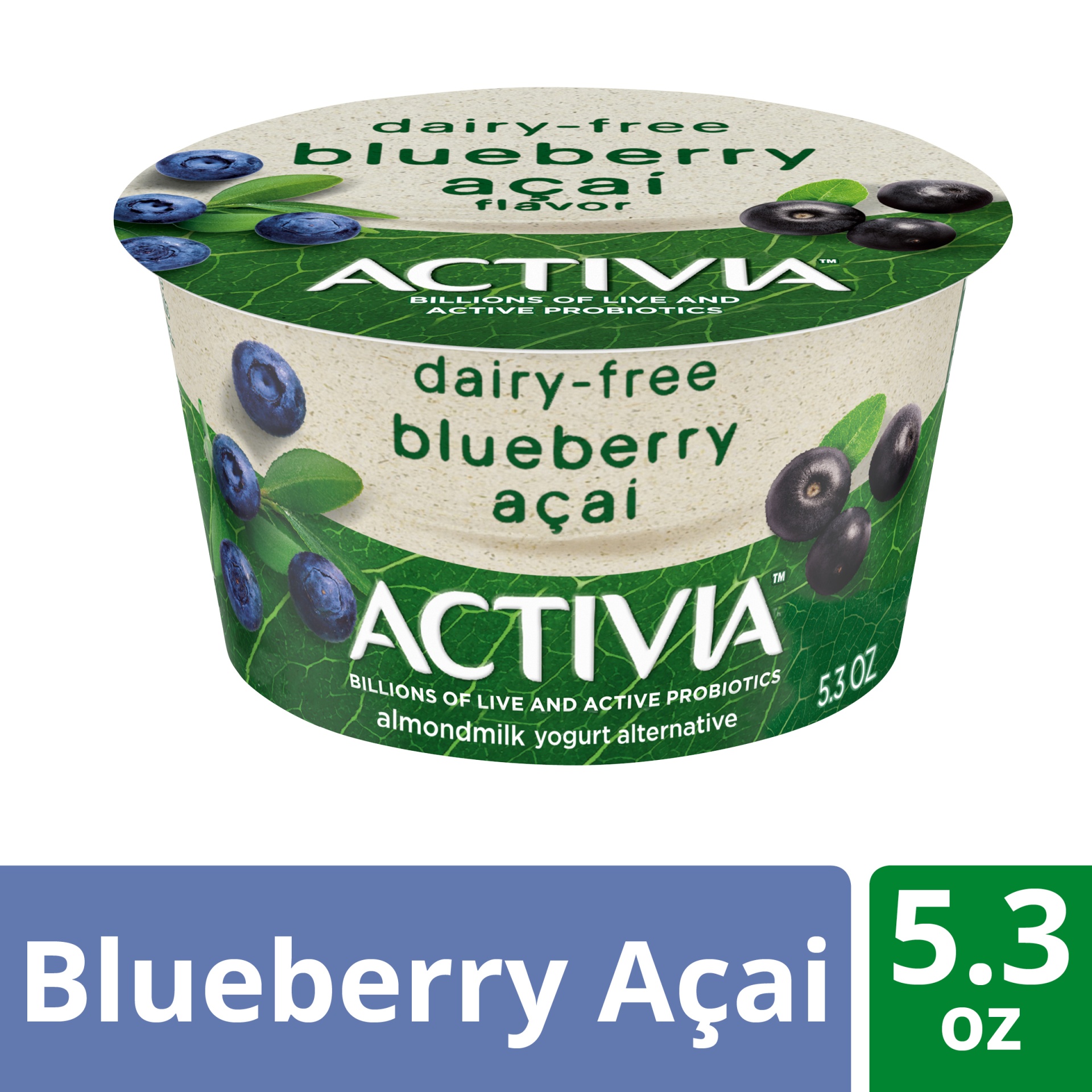 slide 1 of 7, Activia Blueberry Acai Almond Milk Yogurt Alternative, 5.3 oz