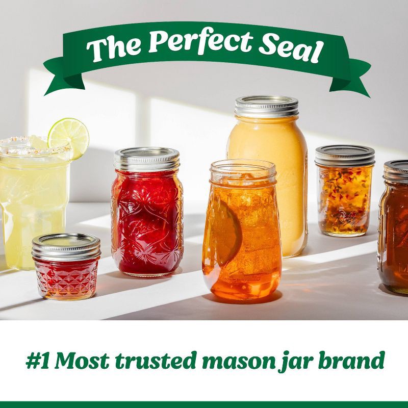 slide 2 of 7, Ball 64oz 6pk Glass Wide Mouth Mason Jar with Lid and Band: Clear Canning Jars, Dishwasher-Safe, 4" Neck Diameter, 64 oz, 6 ct