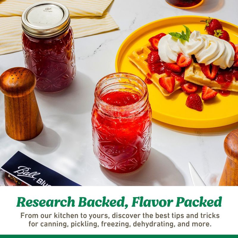 slide 5 of 7, Ball 64oz 6pk Glass Wide Mouth Mason Jar with Lid and Band: Clear Canning Jars, Dishwasher-Safe, 4" Neck Diameter, 64 oz, 6 ct