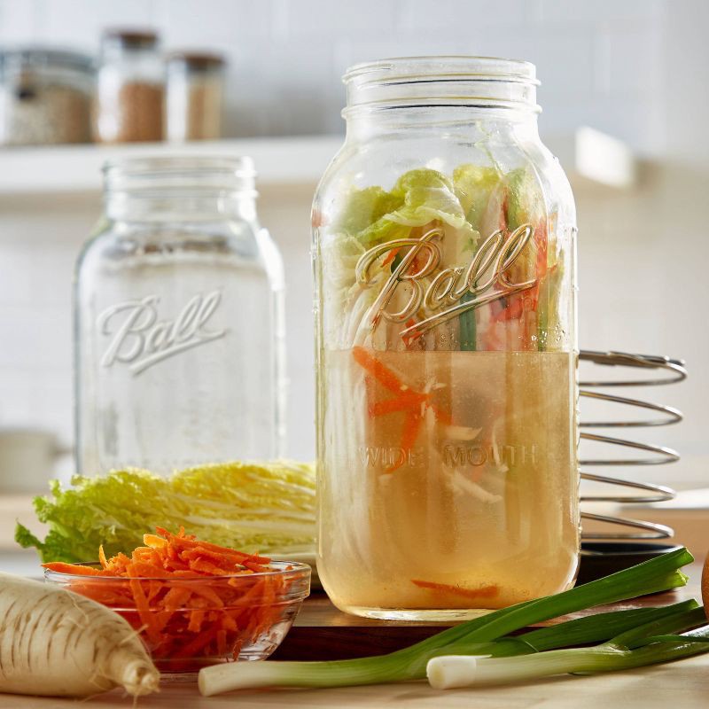 slide 7 of 7, Ball 64oz 6pk Glass Wide Mouth Mason Jar with Lid and Band: Clear Canning Jars, Dishwasher-Safe, 4" Neck Diameter, 64 oz, 6 ct