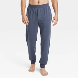 Men's Cotton Modal Knit Jogger Pajama Pants - Goodfellow & Co™ Heathered Navy Blue L