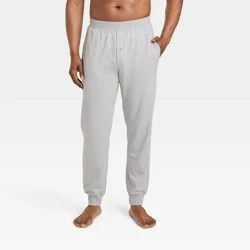 Men's Cotton Modal Knit Jogger Pajama Pants - Goodfellow & Co™ Heathered Gray S: Tapered Leg, Elastic Waistband