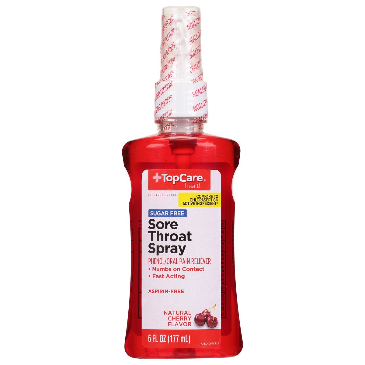 slide 15 of 15, TopCare Health Sugar Free Natural Cherry Flavor Sore Throat Spray 6 fl oz, 6 fl oz