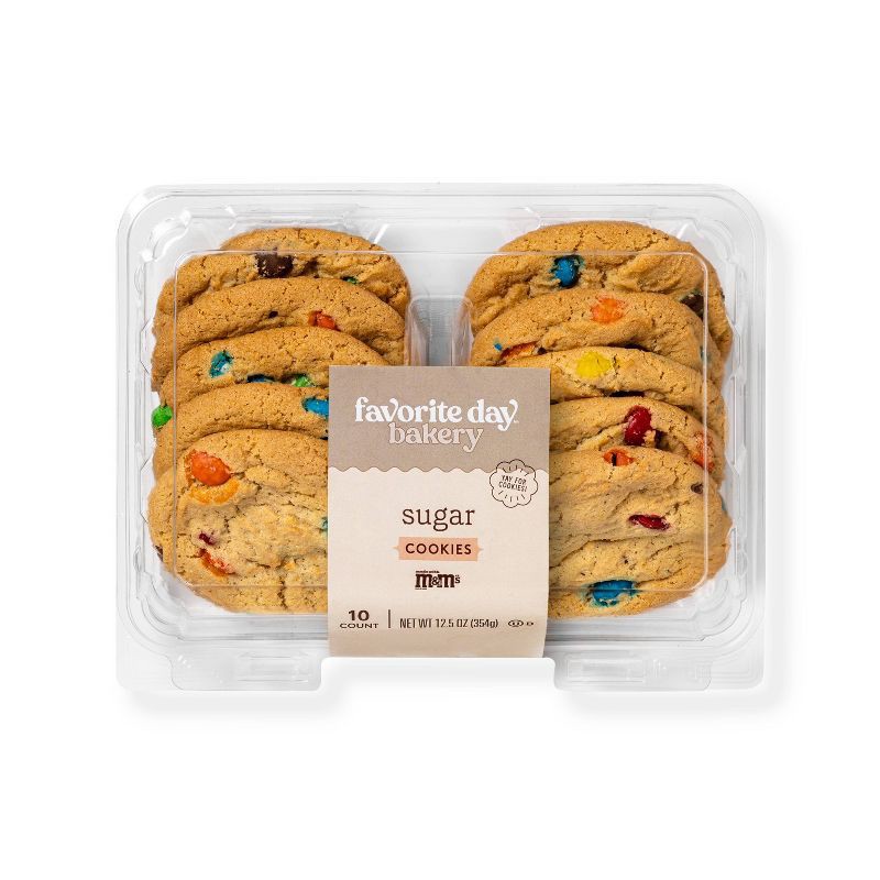 slide 1 of 3, Sugar Cookies with M&Ms - 10ct/12.5oz - Favorite Day™, 10 ct; 12.5 oz