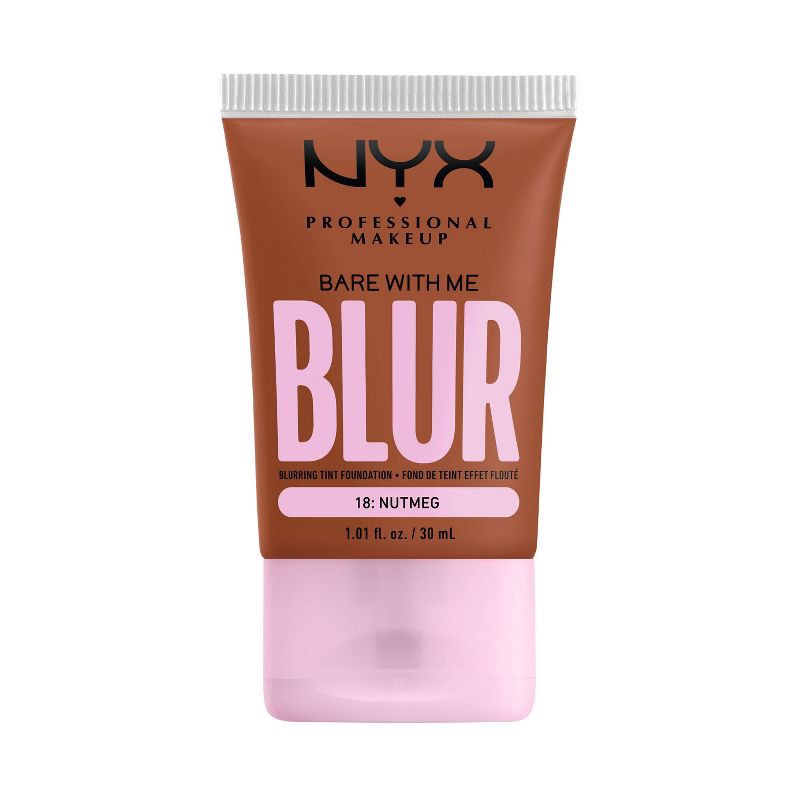 slide 1 of 6, NYX Professional Makeup Bare With Me Blur Tint Soft Matte Foundation - 18 Nutmeg - 1.01 fl oz, 1.01 fl oz