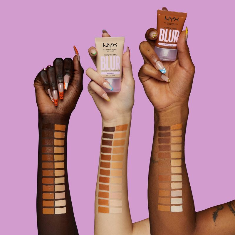 slide 5 of 7, NYX Professional Makeup Bare With Me Blur Tint Soft Matte Foundation - 12 Medium Dark - 1.01 fl oz, 1.01 fl oz