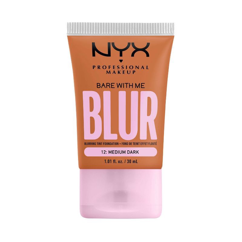 slide 1 of 7, NYX Professional Makeup Bare With Me Blur Tint Soft Matte Foundation - 12 Medium Dark - 1.01 fl oz, 1.01 fl oz