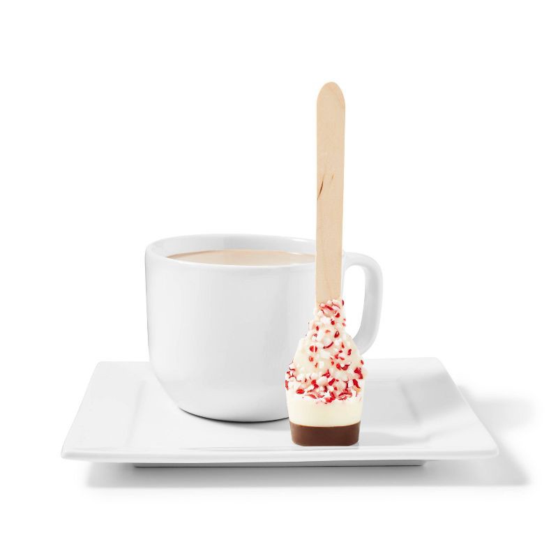 slide 3 of 3, Christmas White Chocolaty Coated with Peppermint Hot Cocoa Spoon - 0.8oz - Favorite Day™, 0.8 oz