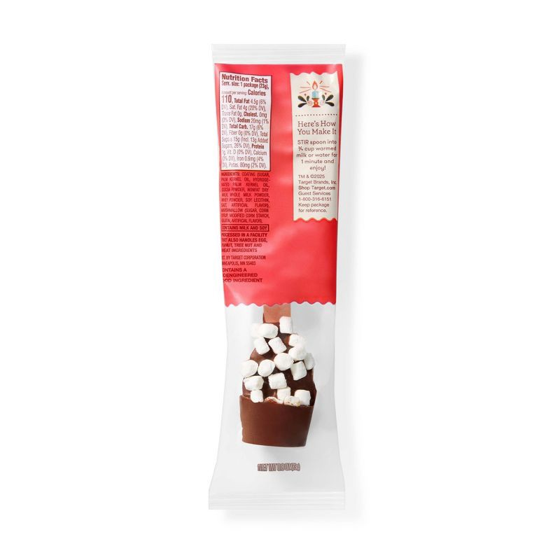 slide 2 of 3, Christmas Milk Chocolaty Coated with Marshmallows Hot Cocoa Spoon - 0.8oz - Favorite Day™, 0.8 oz