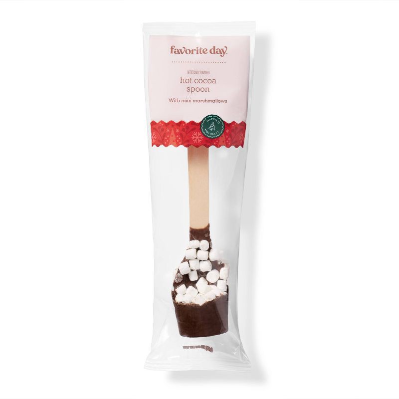 slide 1 of 3, Christmas Milk Chocolaty Coated with Marshmallows Hot Cocoa Spoon - 0.8oz - Favorite Day™, 0.8 oz