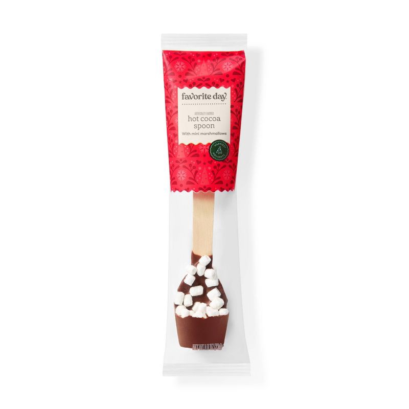 slide 1 of 3, Christmas Milk Chocolaty Coated with Marshmallows Hot Cocoa Spoon - 0.8oz - Favorite Day™, 0.8 oz