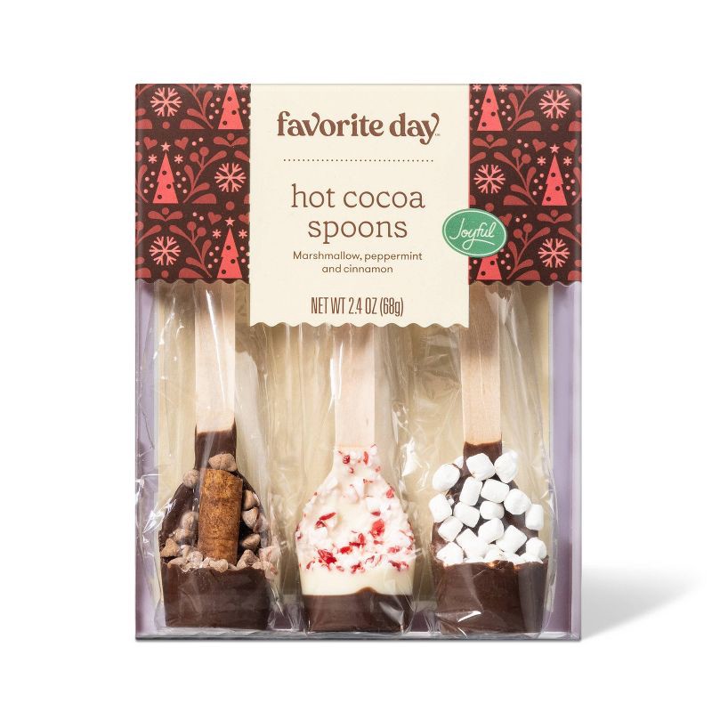 slide 1 of 3, Christmas Hot Cocoa Spoons Marshmallow, Peppermint, and Cinnamon - 2.4oz - Favorite Day™, 2.4 oz