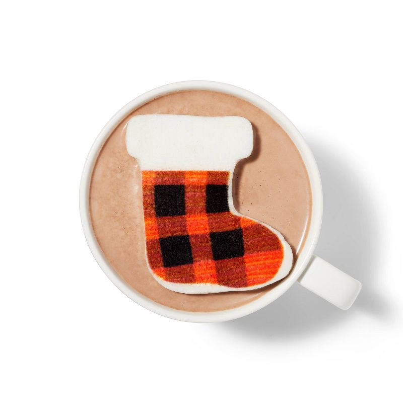 slide 3 of 3, Christmas Marshmallow Buffalo Plaid Printed Stocking - 1.6oz - Favorite Day™, 1.6 oz