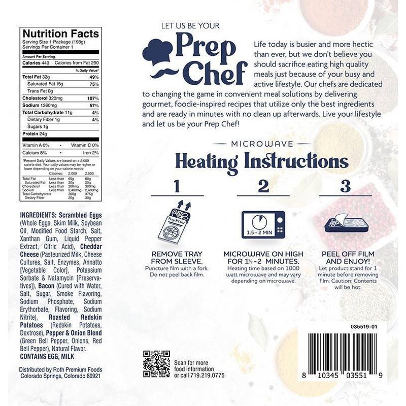 slide 3 of 3, Prep Chef Frozen Southwestern Breakfast Skillet - 7oz, 7 oz