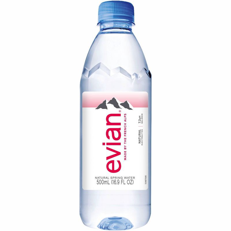 slide 2 of 3, Evian Natural Spring Water - 6pk/0.5L Bottles, 6 ct; 1/2 liter