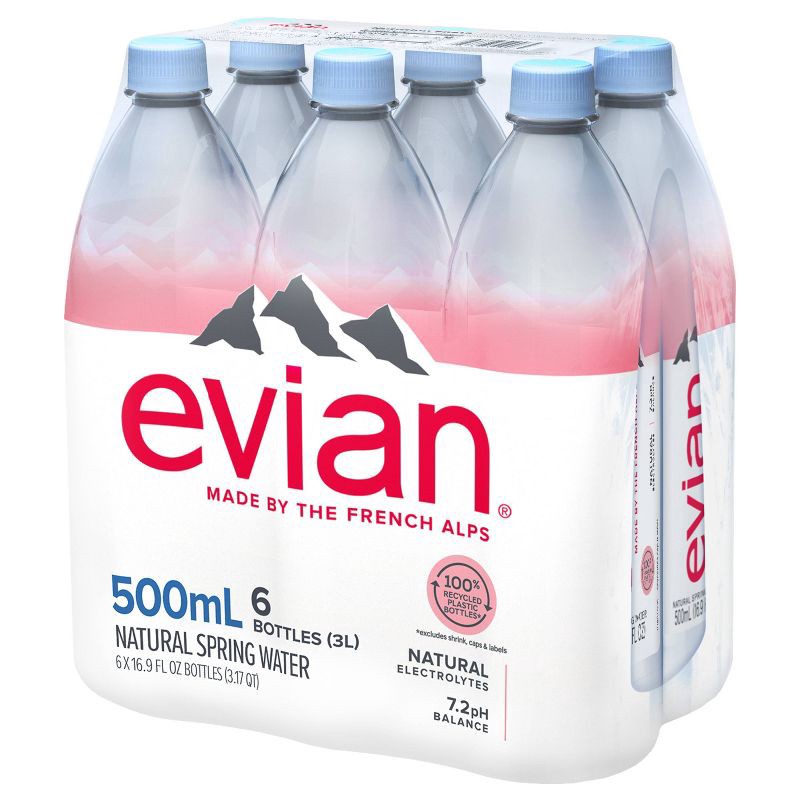 slide 13 of 14, Evian Natural Spring Water - 6pk/0.5L Bottles, 6 ct; 1/2 liter