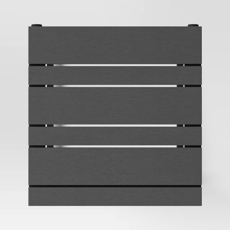 slide 5 of 6, Esker Recycled Resin Rectangle C-Shaped Patio Accent Table Gray - Threshold™, 1 ct