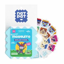 NATPAT 24ct "BuzzPatch" DEET‑Free Kids Mosquito Repellent Stickers: Citronella Scented, Safe for All Ages, Ready to Use