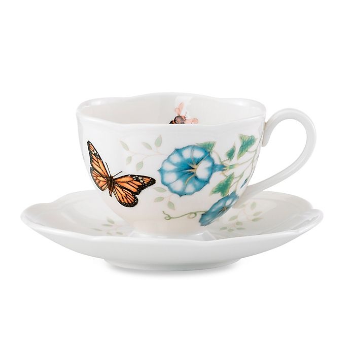 slide 1 of 1, Lenox Butterfly Meadow Monarch Cup and Saucer Set, 1 ct