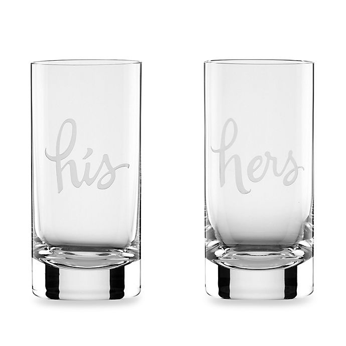 slide 1 of 2, Kate Spade New York Two of a Kind His" &"Hers" Highball Glasses", 2 ct