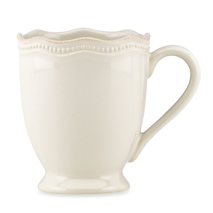 slide 1 of 1, Lenox French Perle Bead Mug - White, 12 oz