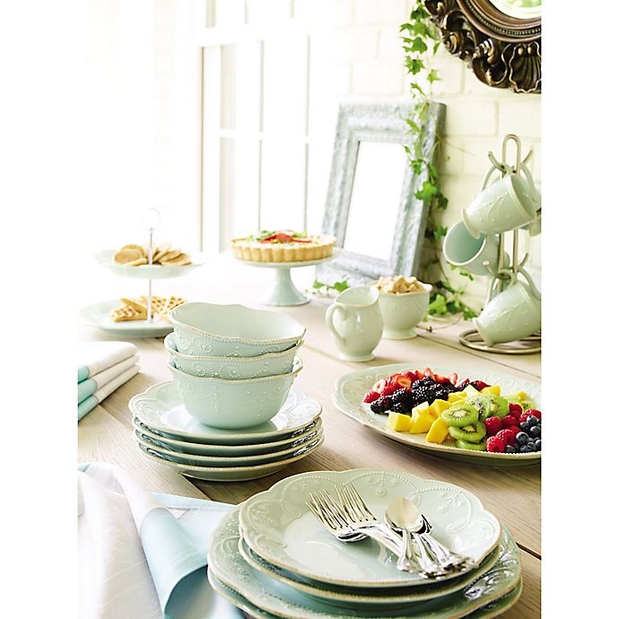 slide 2 of 2, Lenox French Perle Dinnerware Set - Ice Blue, 16 ct