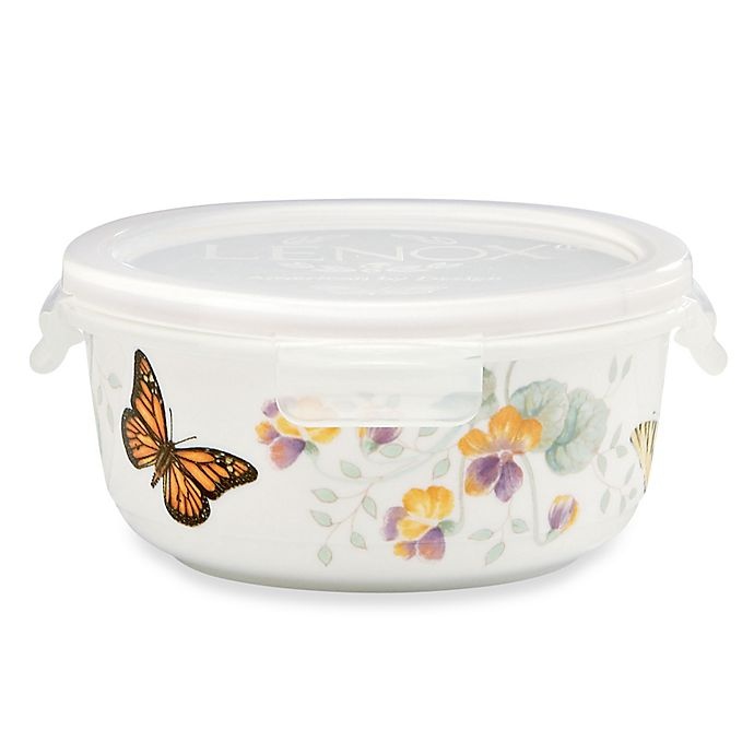 slide 1 of 1, Lenox Butterfly Meadow Round Serve & Store Bowl with Lid, 5.75 in