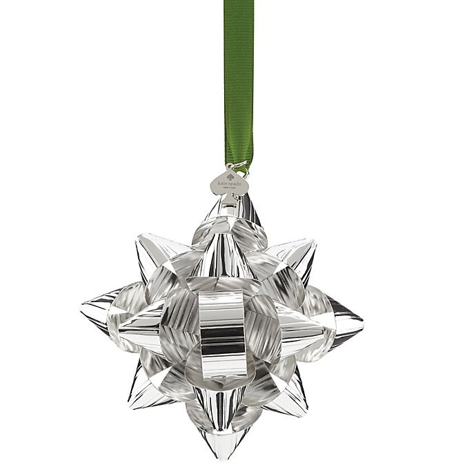 slide 1 of 1, Kate Spade New York Tinsel Topper Bow Ornament - Silver, 4 in